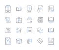 learning management system outline icons collection. LMS, Courseware, eLearning, Pedagogy, Training, Classes, Assessment