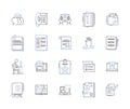 learning management system outline icons collection. LMS, Courseware, eLearning, Pedagogy, Training, Classes, Assessment