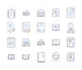 learning management system outline icons collection. LMS, Courseware, eLearning, Pedagogy, Training, Classes, Assessment