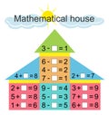Learning mathematics. Mathematical puzzle game for kids. Number range up to 10