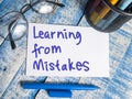 Learning from Mistakes, Motivational Words Quotes Concept