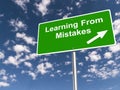 Learning from mistakes traffic sign Royalty Free Stock Photo