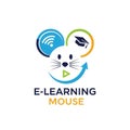 LEARNING MOUSE appears below with E LEARNING in navy blue and MOUSE in Royalty Free Stock Photo