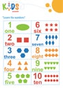 Learning numbers worksheet. Math worksheet. Easy colorful worksheet