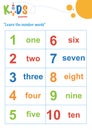 Learning numbers worksheet. Math worksheet.