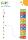 Learning numbers worksheet. Math worksheet match the right answer.