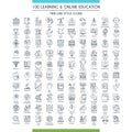 Education line icons big set