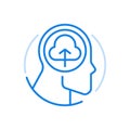 Learning process thinking vector line icon. Procedure for intelligence processing information received by person. Royalty Free Stock Photo