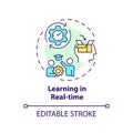Learning in real time multi color concept icon