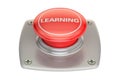Learning Red button, 3D rendering Royalty Free Stock Photo