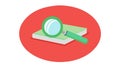Learning Research: Book, Magnifying Glass, Academic Study Icon, vector design Generative AI Royalty Free Stock Photo