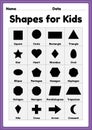 Learning shapes for toddlers printable basic symbols for kindergarten and preschool kids education