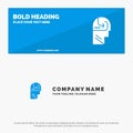 Learning, Skill, Mind, Head SOlid Icon Website Banner and Business Logo Template