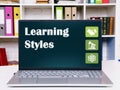 Learning Styles sign on the screen