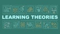 Learning theories text with creative thin linear icons