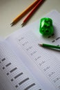 learning to count and write numbers correctly Royalty Free Stock Photo