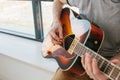 Learning to play the guitar. Music education and extracurricular lessons. Hobbies and enthusiasm for playing guitar and