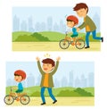 Learning to ride a bike Royalty Free Stock Photo