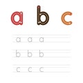 Learn to write letters abc small 2 Royalty Free Stock Photo