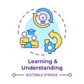Learning and understanding multi color concept icon Royalty Free Stock Photo