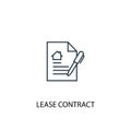 Lease contract concept line icon. Simple