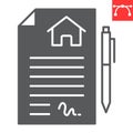 Lease contract glyph icon