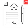 Lease contract line icon