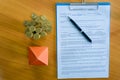 Lease / Rental agreement document with keys and pen, Highlighted text Royalty Free Stock Photo