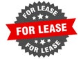 for lease sign. for lease round isolated ribbon label.