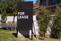 For lease sign on a black display outside of a resedential building in Australia. Investment property real estate Royalty Free Stock Photo