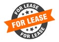 for lease sign. round ribbon sticker. isolated tag