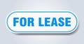 for lease sign. rounded isolated button. white sticker