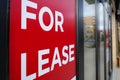 For lease sign in shop window