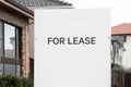 For lease and sign on a white display outside of a residential building Royalty Free Stock Photo