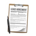 Lease Vector. Home Rent Blank Document Lease. Contract Loan Property. Illustration