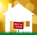 Lease Versus Buy House Showing Pros And Cons Of Leasing - 3d Illustration