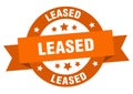 leased round ribbon isolated label. leased sign. Royalty Free Stock Photo
