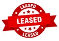 leased round ribbon isolated label. leased sign. Royalty Free Stock Photo