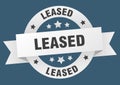 leased round ribbon isolated label. leased sign. Royalty Free Stock Photo