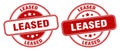 Leased stamp. leased label. round grunge sign Royalty Free Stock Photo