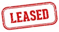 leased stamp. leased rectangular stamp on white background Royalty Free Stock Photo