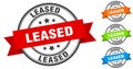 leased stamp. round band sign set. label Royalty Free Stock Photo