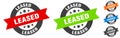 leased stamp. leased round ribbon sticker. tag Royalty Free Stock Photo