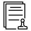 Leasing final documents icon, outline style