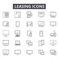 Leasing line icons, signs, vector set, outline illustration concept Royalty Free Stock Photo