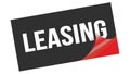 LEASING text on black red sticker stamp