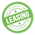 LEASING text on green round grungy stamp