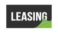 LEASING text written on black green sticker