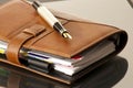 Leather agenda & fountain pen