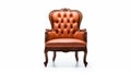 Luxurious Opulence: Elegant Orange Leather Chair With Arm Rest